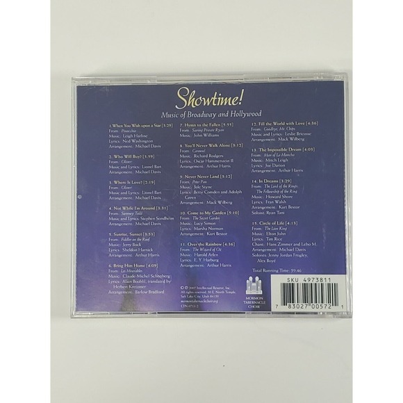 Showtime by Mormon Tabernacle Choir (CD, 2007) Music of Broadway and Hollywood - Picture 2 of 6